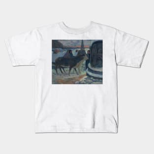 Christmas Night (The Blessing of the Oxen) by Paul Gauguin Kids T-Shirt